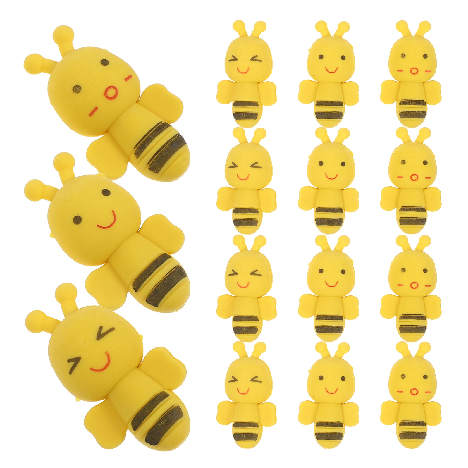 30 قطعة محايات على شكل نحلة لممتعة ممحاة مطاطية السائبة الكرتون الطلاب القرطاسية هدية رياض الأطفال أداة التعلم الأصفر