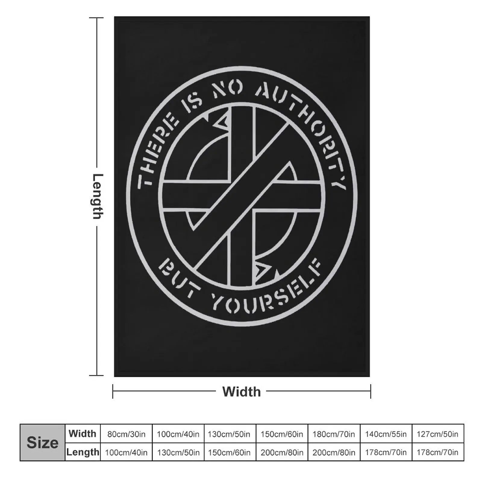 Crass - There Is NoAuthority But Yourself Premium T-Shirt Throw Blanket Designers Furry Blankets