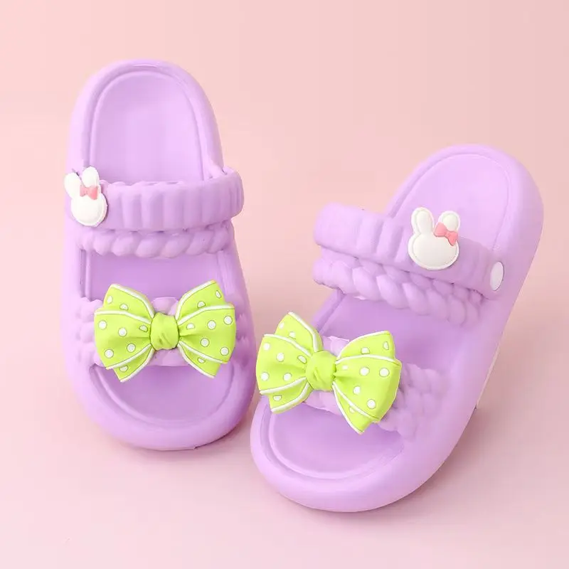 صنادل الأميرة الصيفية الجديدة المفتوحة من الأمام للفتيات نعل ناعم غير قابل للانزلاق خفيفة الوزن ذات غرض مزدوج صنادل شاطئ خارجية