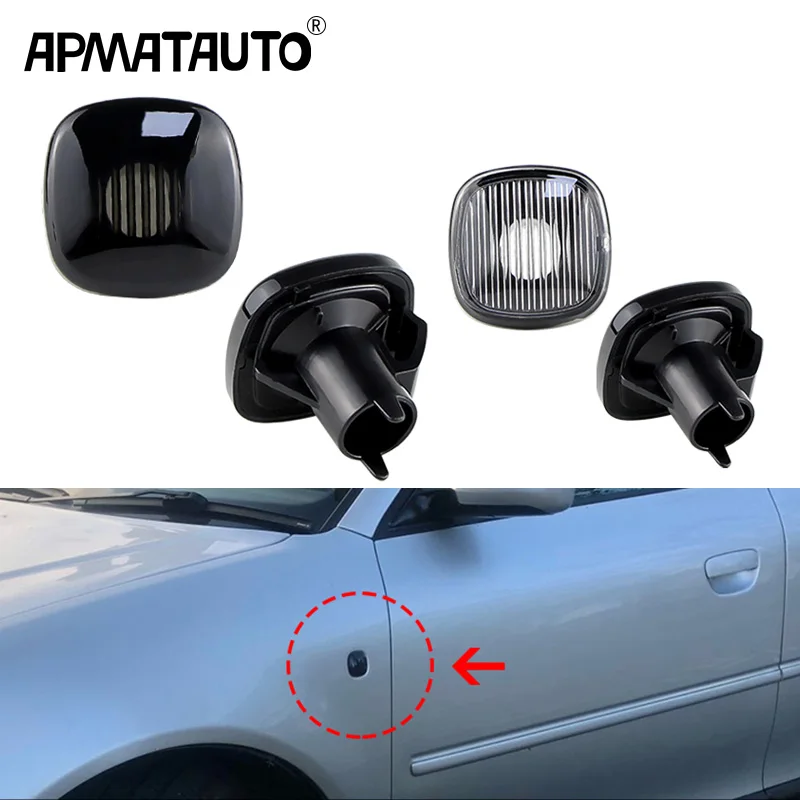 2x Side Marker Lights Lens Turn Signal Shell Housing Cover OEM#4D0949127 For Skoda Febia Octavia 1 2 Mk1 Mk2 Roomster Rapid NH3