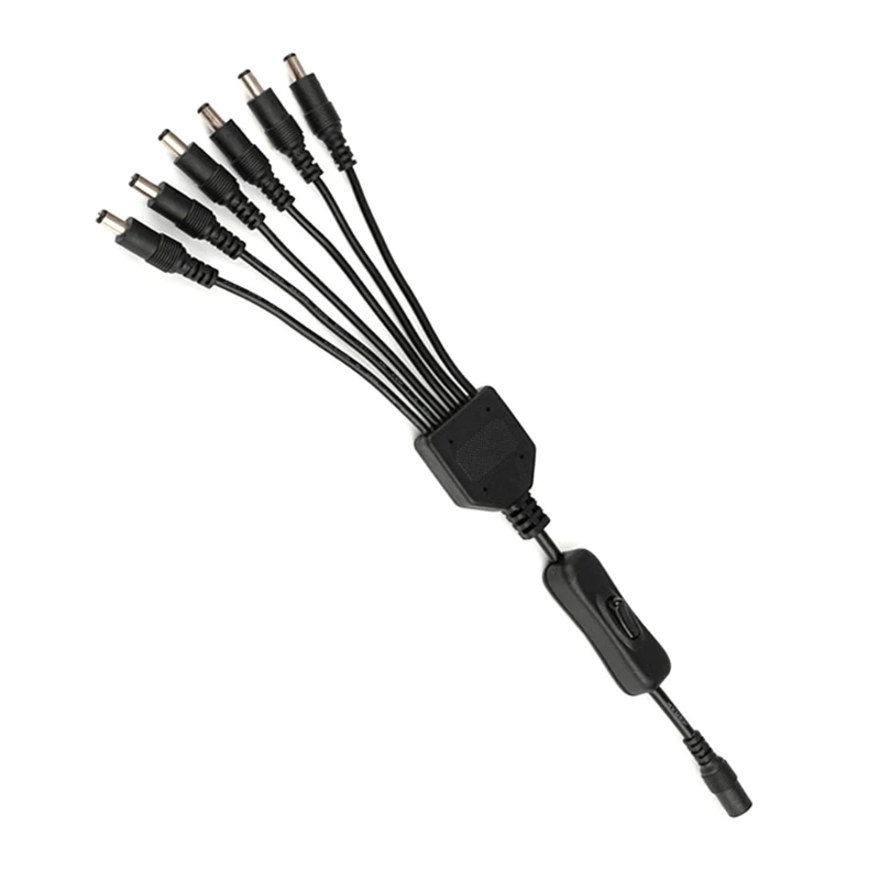 Ccctvカメラ用スイッチアダプターと電源ケーブル,DC電源ジャック,5.5x2.1mm, 1メスから2,3,4,5,6オスプラグ