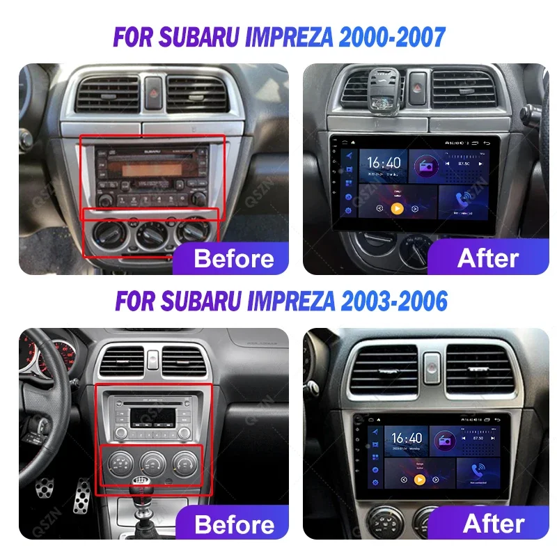MAMSM For Subaru Impreza WRX 2000 - 2007 Car Radio Multimedia Video Player CarPlay Auto 4G Wifi GPS DSP IPS Navigation Head Unit