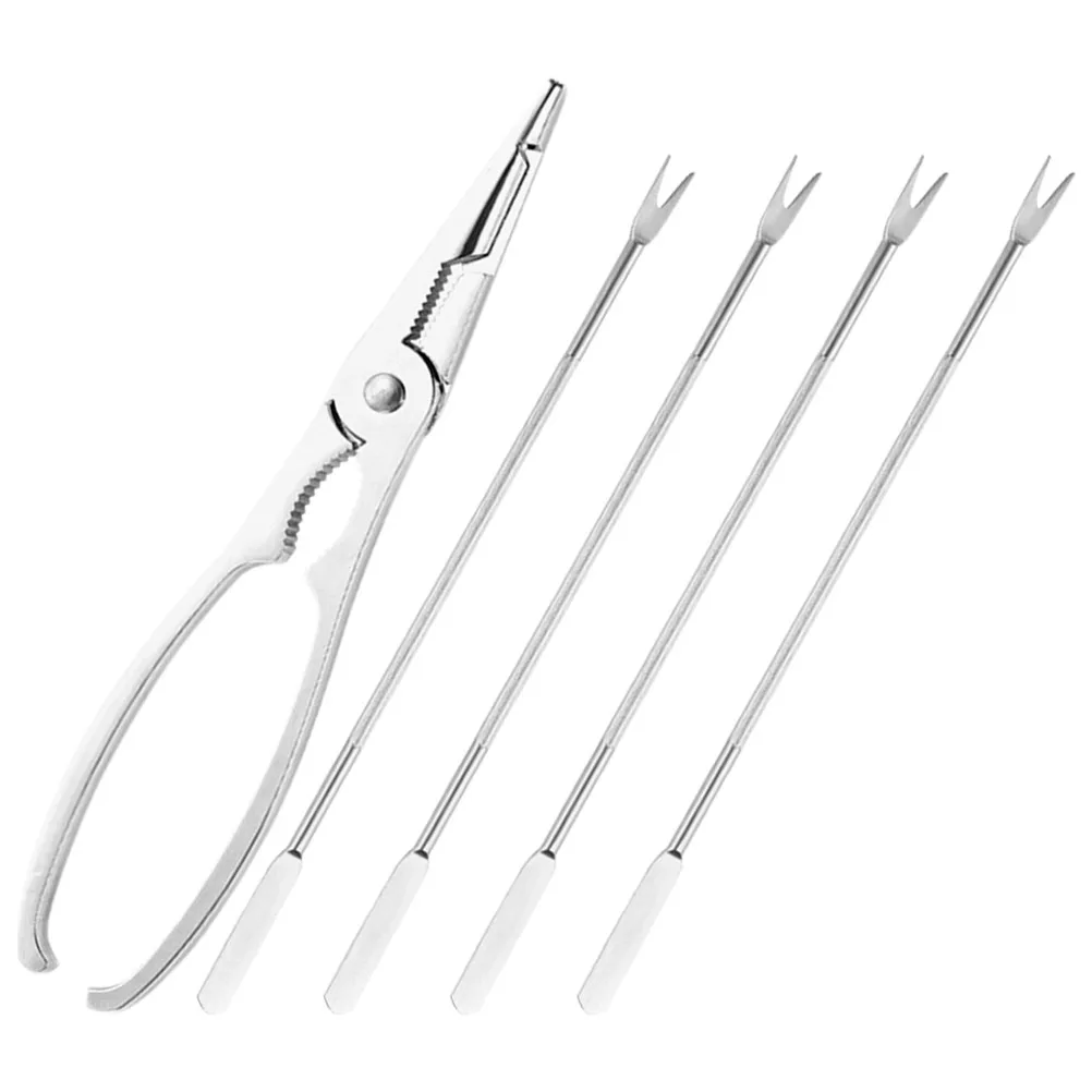 

1 set Stainless Steel Forks Seafood Eating Crab Tools For Eating Clamp Lobster Crackers Seafood Picks Crab Leg Tools