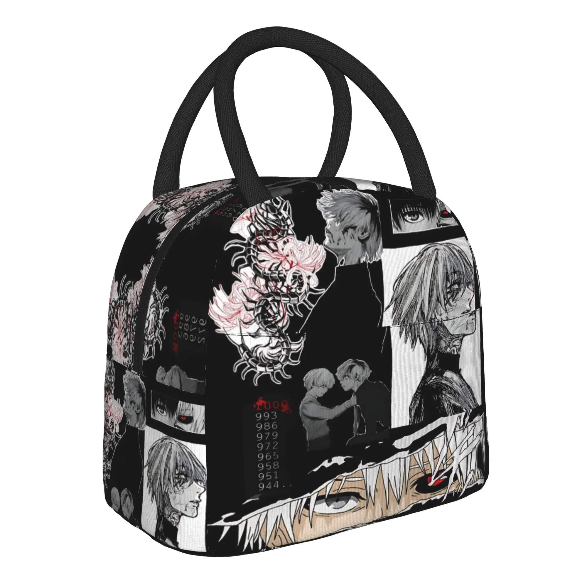 Halloween Tokyo Ghoul Kaneki Insulated Lunch Bag Insulation Bento Pack Rice Bag  bolsa Student Bento Lunch Handbag Insulation