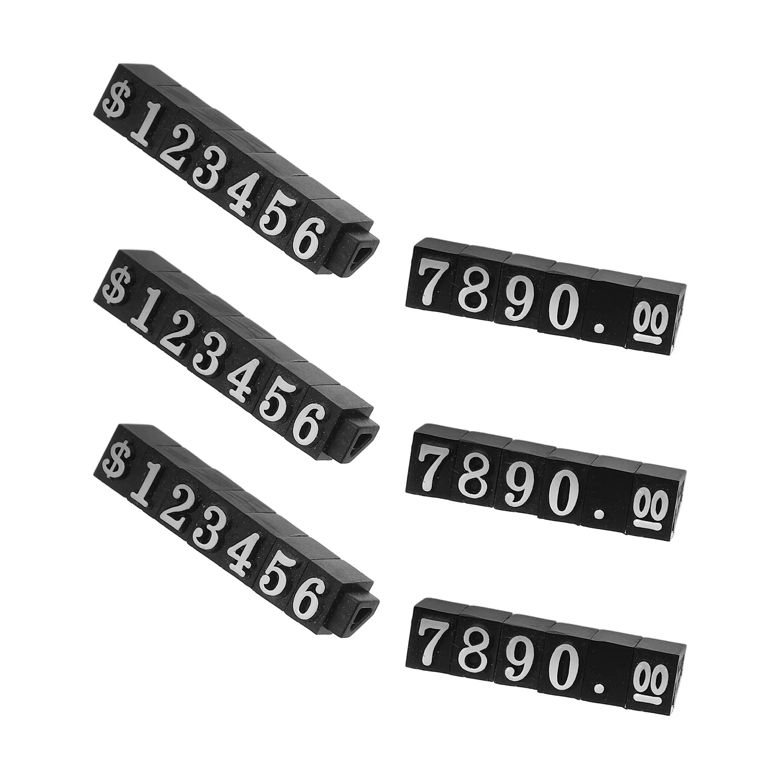 

3pcs Digital Display Cube Adjustable Number Letter Block For Jewelry Retail Shop Counter Number Display Alphabet Tab Stand White