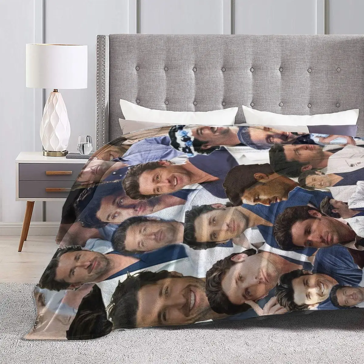 Patrick Dempsey Photo Collage An Ultra-Soft Micro Fleece Blanket