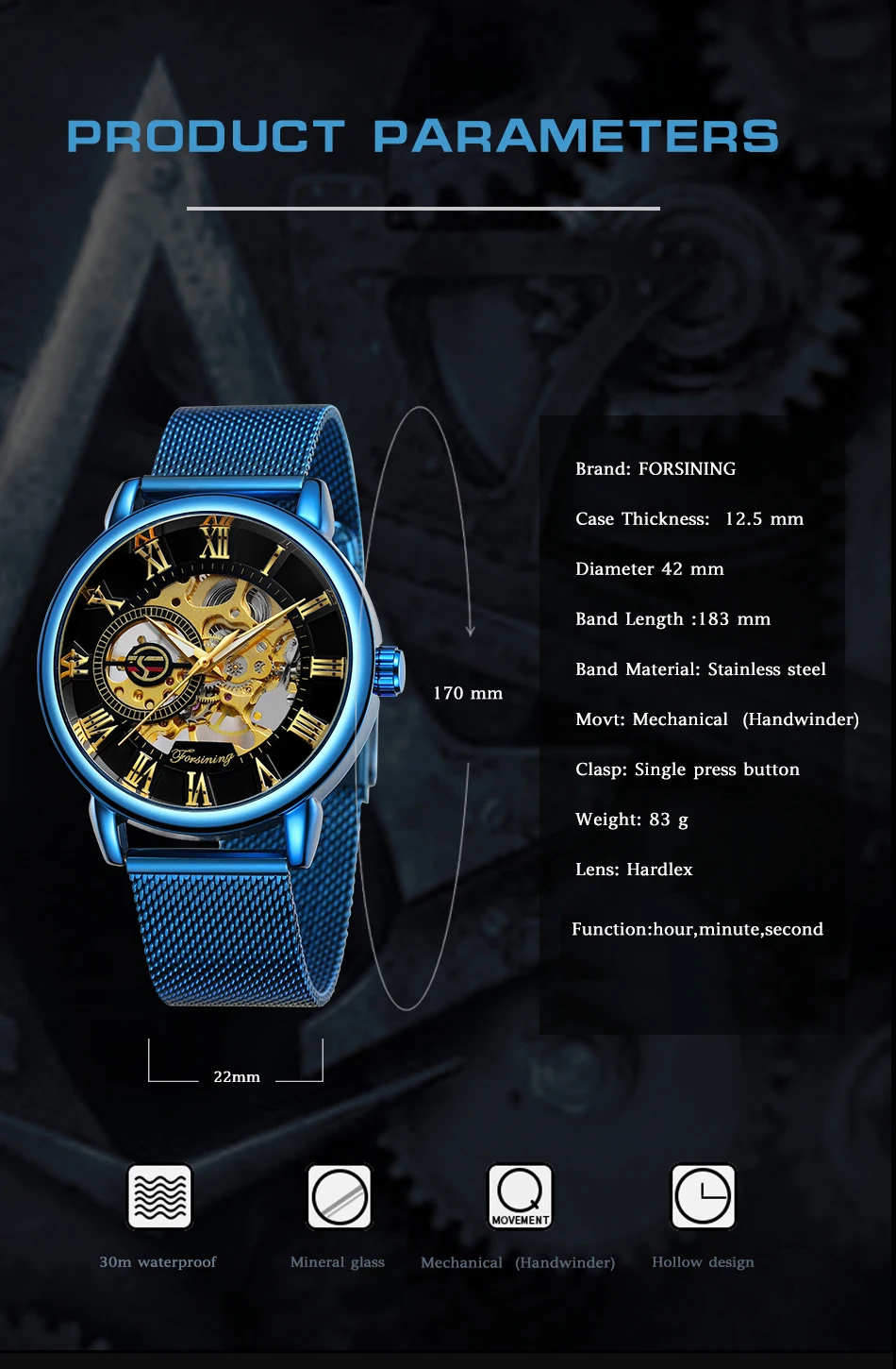 FORSINING новые брендовые мужские часы с гравировкой, деловые механические наручные часы со скелетом, светящиеся римские цифры, сетчатый ремешок, стильные часы