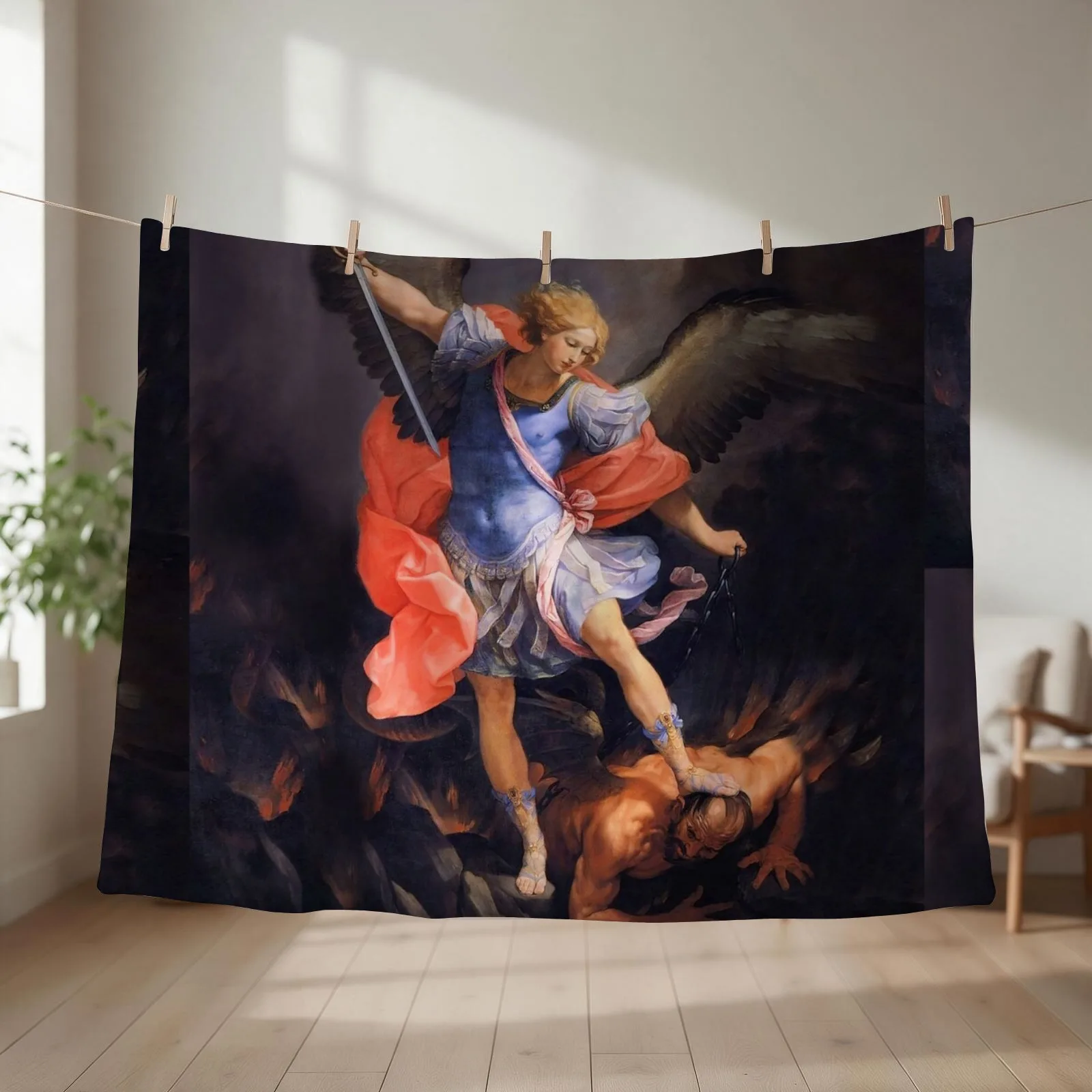 St Michael Archangel Angel Catholic Saint Devotion Throw Blanket Summer Beddings Travel blankets ands Thermal Blankets
