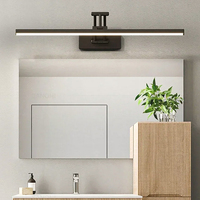 Modern LED Wall Lamp Bathroom Mirror Lamp Retractable Black White Makeup Mirror Light Lighting Fixture Above Mural Wall Sconce