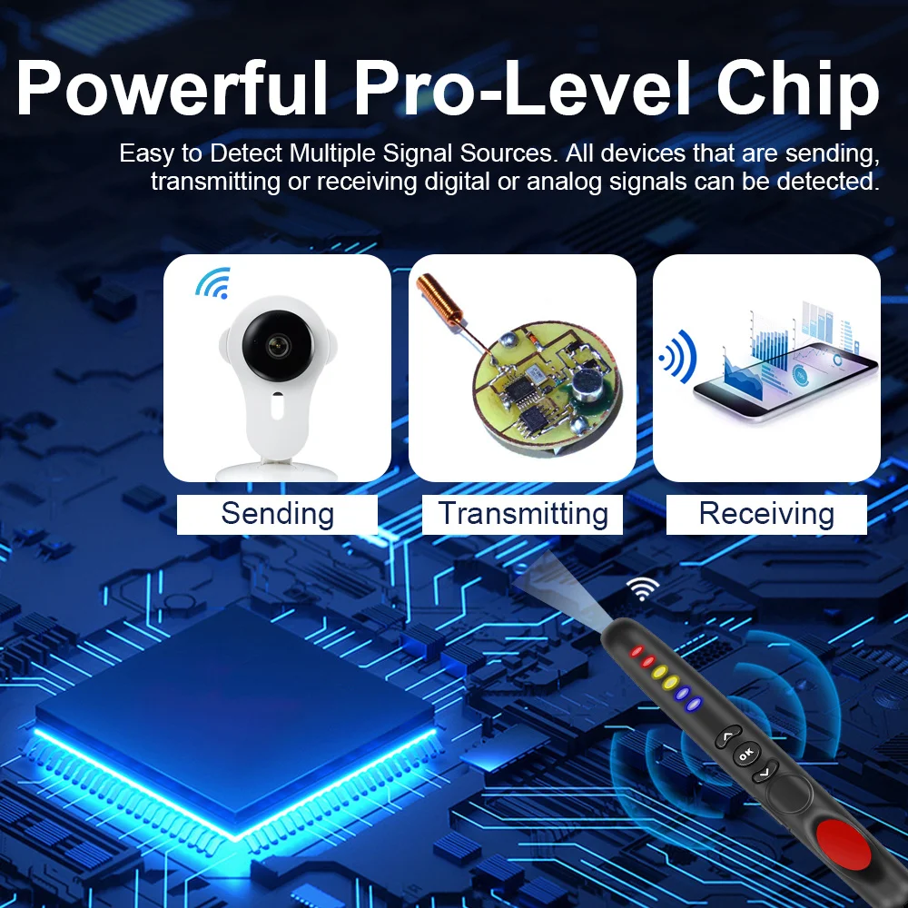 G718 Professionelle Anti Spy Kamera Detektor Schutz Alarm Bug WiFi Drahtlose RF Signal Erkennt GSM Spy Kamera Infrarot Scanner