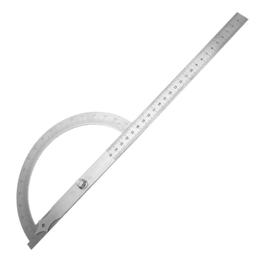 Angle Meter Steel Protractor 200*300mm Stainless Steel Angle Finder 0-180 Degree Protractor Rotary Angle Gage Protractor Ruler