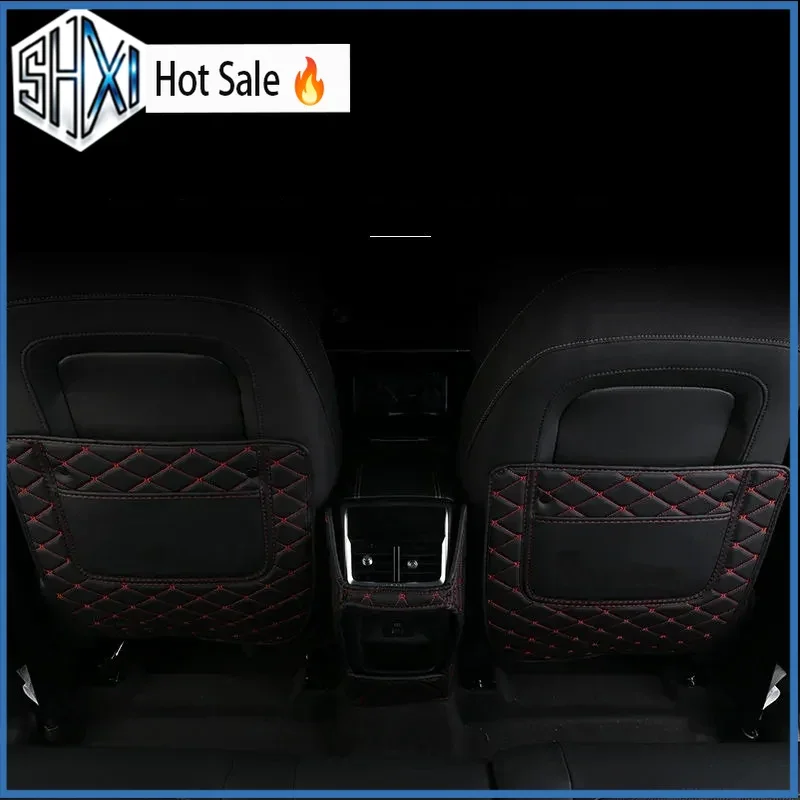 Anti-kick Pad For Car Seat Back Children's Cartoon Protective Leather Pad Anti-kick For Geely Atlas Pro Azkarra 2021 2022 2023