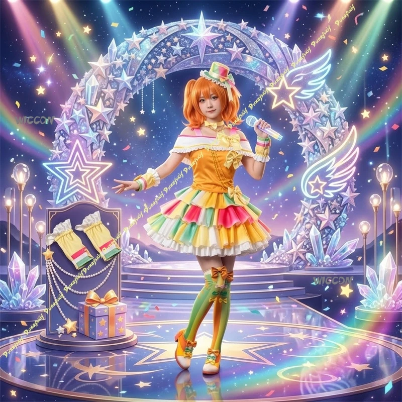

Shining Star Fairy Dream Miko Yang Songer Qiao Kexing Song Shiyu Cosplay Costume Female Full Set Anime Stage Performance Dress