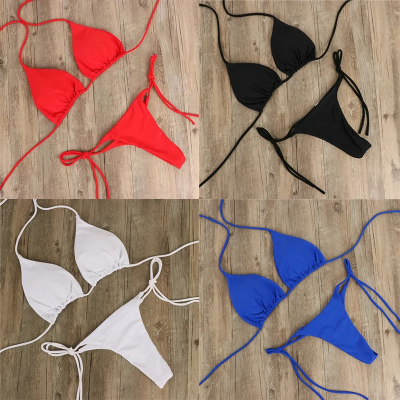 Summer Swimsuit Women Sexy Bikini Set Push-up Padded Bra Thong Two Pieces Swimwear Beachwear Bathing Suit Female Sexy Swimsuits