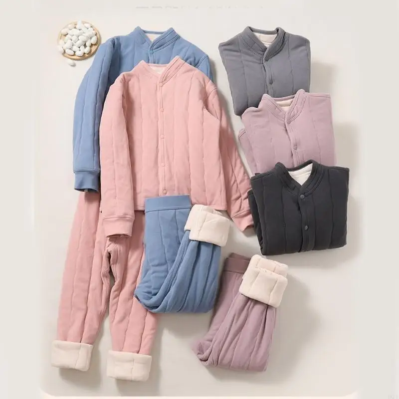 2Pcs Warm Matching Sleepwear Kids Pajamas Set Boys Girls Teen Children Home Suit Underwear Top and Pants Outfit