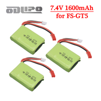 1/2/3Pcs 7.4v 1600mah Lipo Battery Fits for Flysky FS-GT5 2.4G 6CH Transmitter for RC Car Boat Remote Control 2S 7.4v RC battery