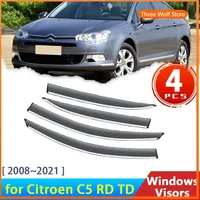 Car Window Visors for Citroen C5 II 2 RD TD 2008~2021 Accessories Windshield Deflectors Rain Eyebrow Guard Sun Visor Awning Trim