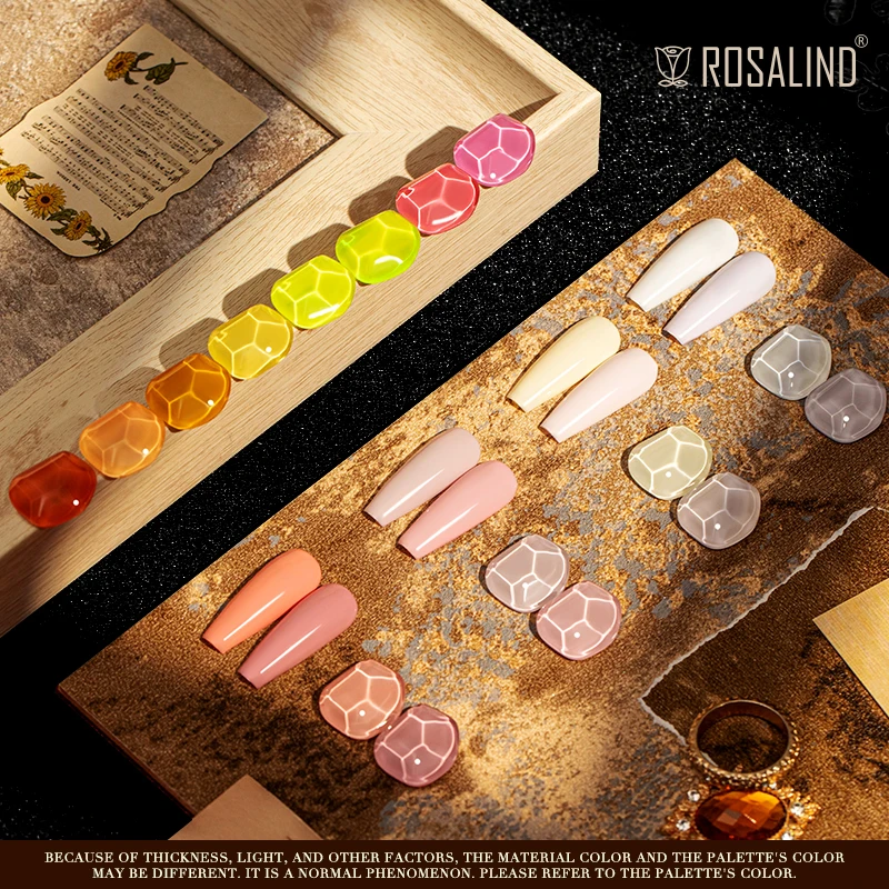 ROSALIND 2 pezzi Set di smalti per unghie in Gel semipermanente per unghie Nail Art bisogno di Base superiore cappotto lampada per unghie Set di Gel senza scatola