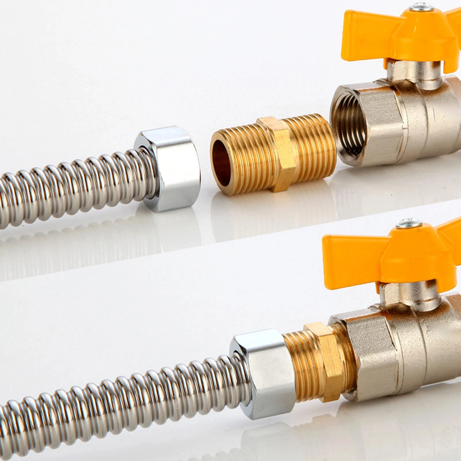 ข้อต่อทองเหลืองแบบหกเหลี่ยมขนาด 1/2/5 ชิ้น แบบเกลียว BSP 3/4 นิ้ว ตัวผู้-ตัวผู้ ขนาด 32 มม. 35 มม. 50 มม. 70 มม. 100 มม. อุปกรณ์เชื่อมต่อ