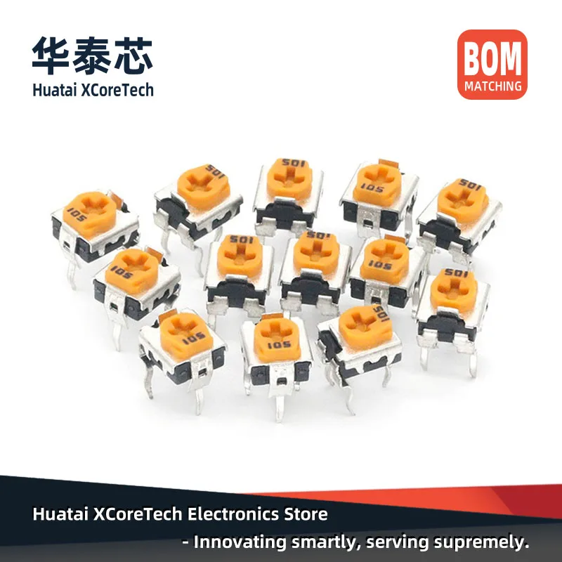 20PCS.Yellow/Carbon Membrane Trimmer Potentiometer WH06-2C-104 100KOhm WH06-2C-204 200KOhm WH06-2C-504 500KOhm WH06-2C-105 1MOhm