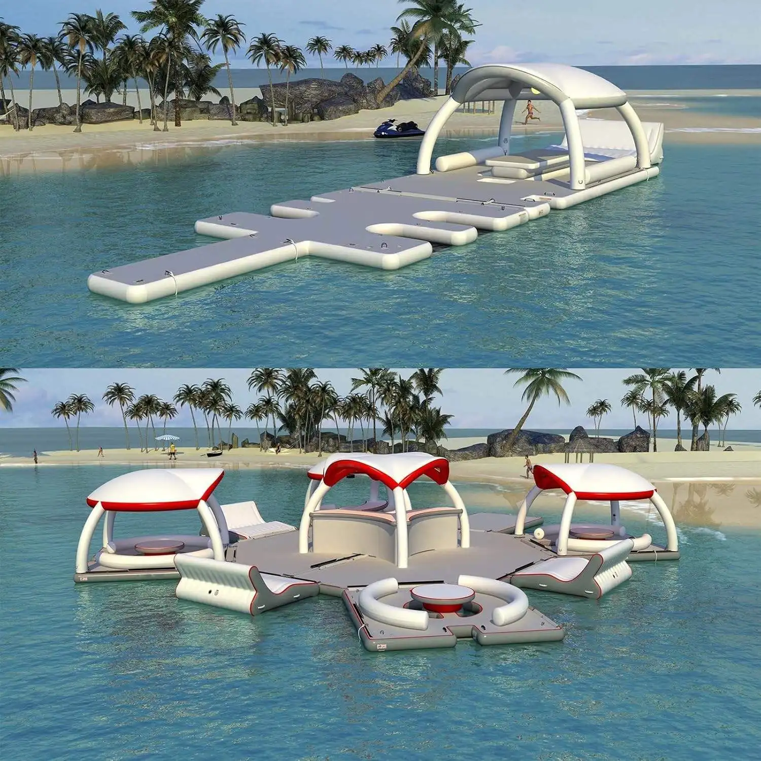 Manufacturers Customized Inflatable Water Entertainment Hot Sale Water Platform Pool Island Floating Pier Family Party