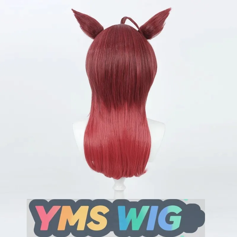 【YMS WIG】조키 걸 프리티 더비 달리 아라비안 코스프레 가발 브라운 레드 헤어 테일 이어즈