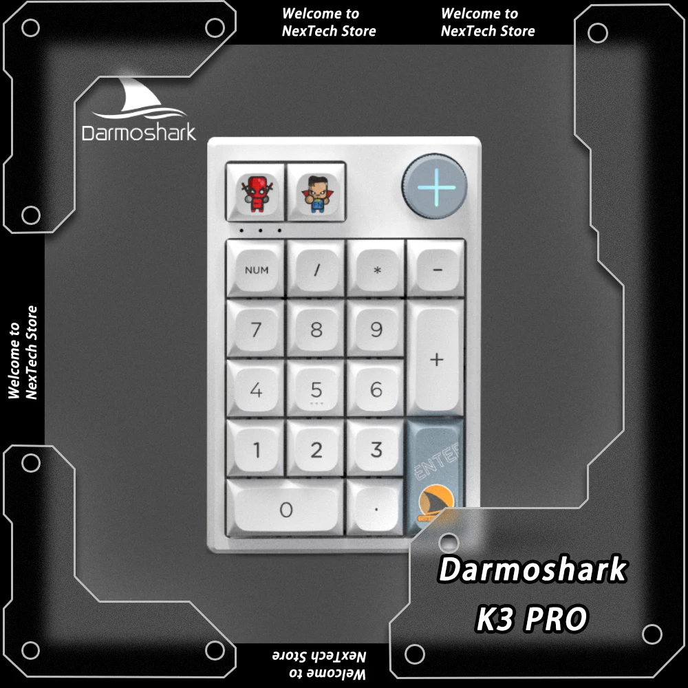 

Darmoshark K3 PRO Numeric Mechanical Keyboard Bluetooth Wireless E-sports Gaming Keyboard Tri-Mode Hot Swap RGB Customize Keypad