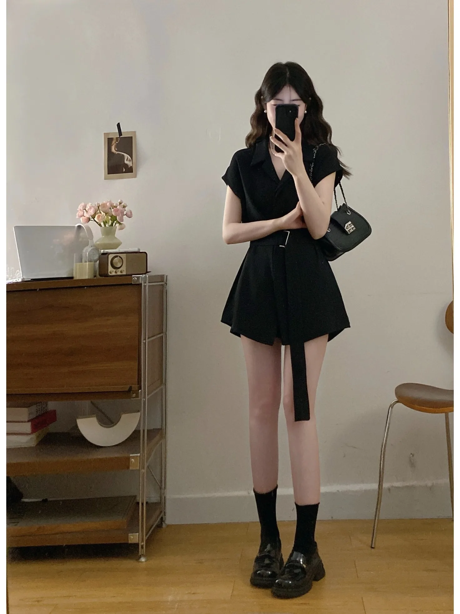 

plus Size Summer Fashion Set Women's Waist-Cinching Slimming Short Sleeve Top Shorts Beautiful Unique Two-Piece Ensemble