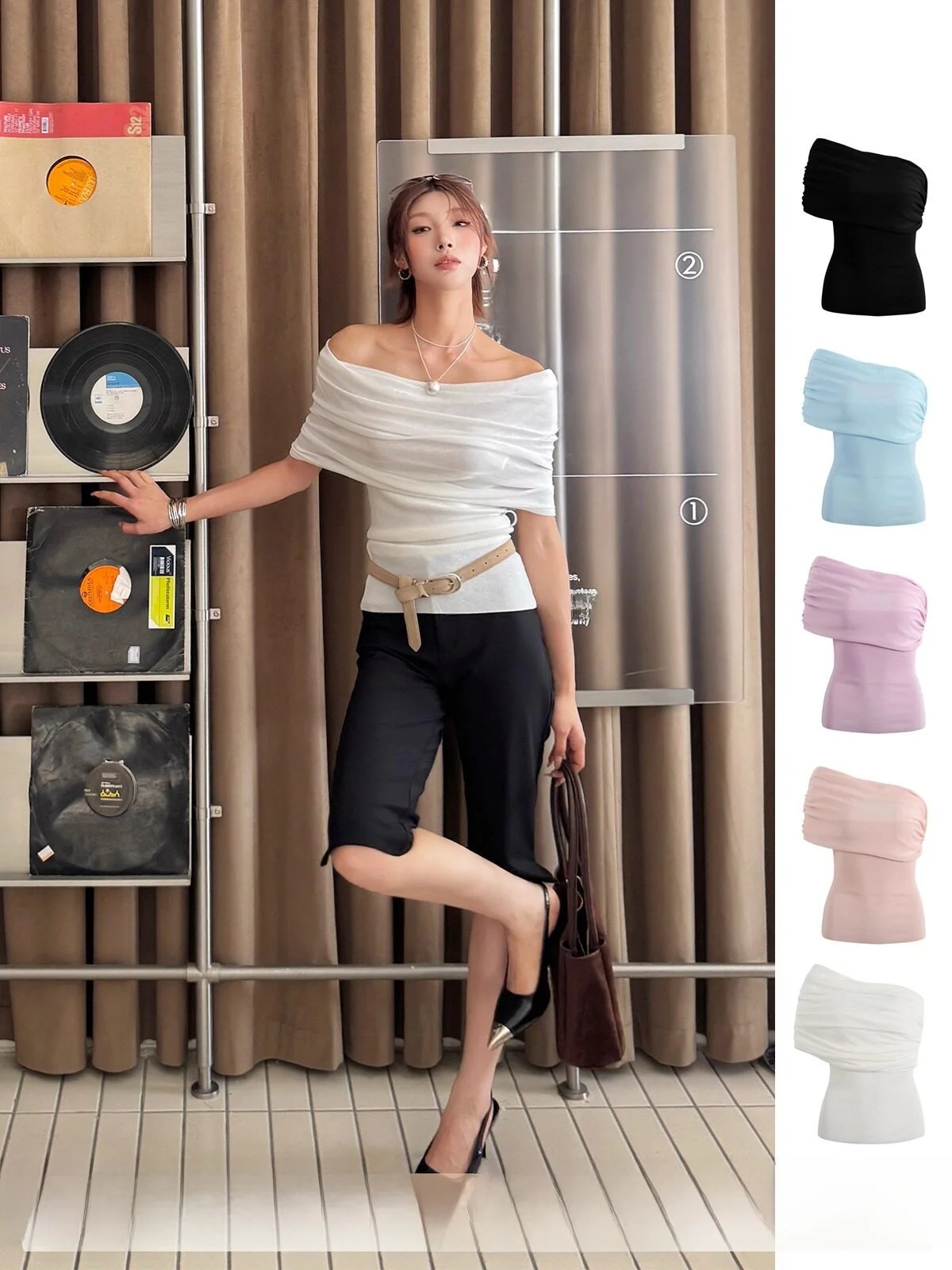 

Fashionable Three-Way Wrap Chest Vest Brand 4MAKE IF Casual Style Women's Vest No Chest Pad Regular Thickness