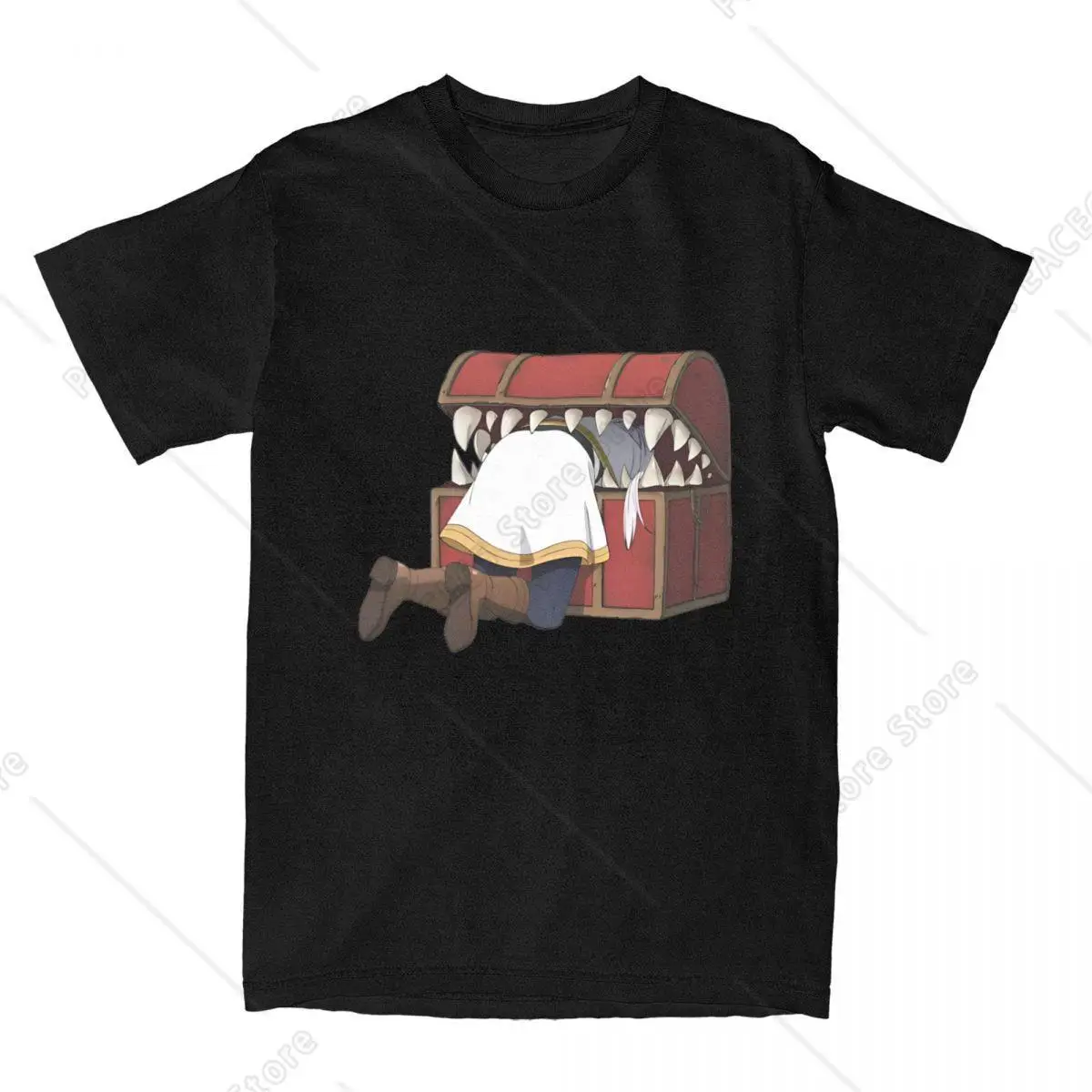 

Men Anime Eaten By Mimic T-Shirts Comic Cotton Tops Summer Short Sleeve T Shirt Crewneck Leisure Casual Tee Shirt Plus Size