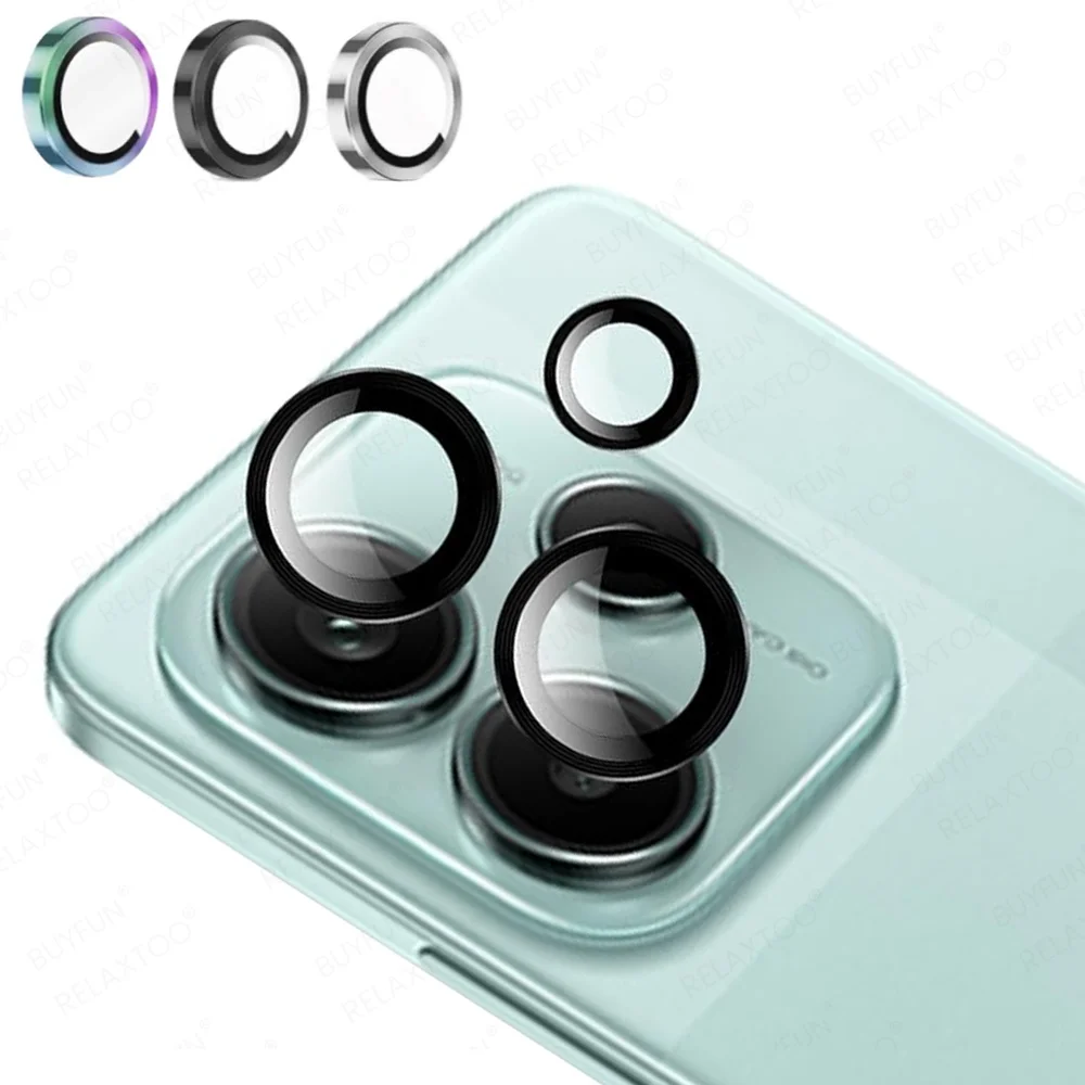 Camera Lens Protector Voor Xiaomi Redmi Note 14 13 Pro + Terug Glas Lens Cover Note 14 Pro 14Pro 4G Note 13 13Pro Plus 5G Metalen Ring