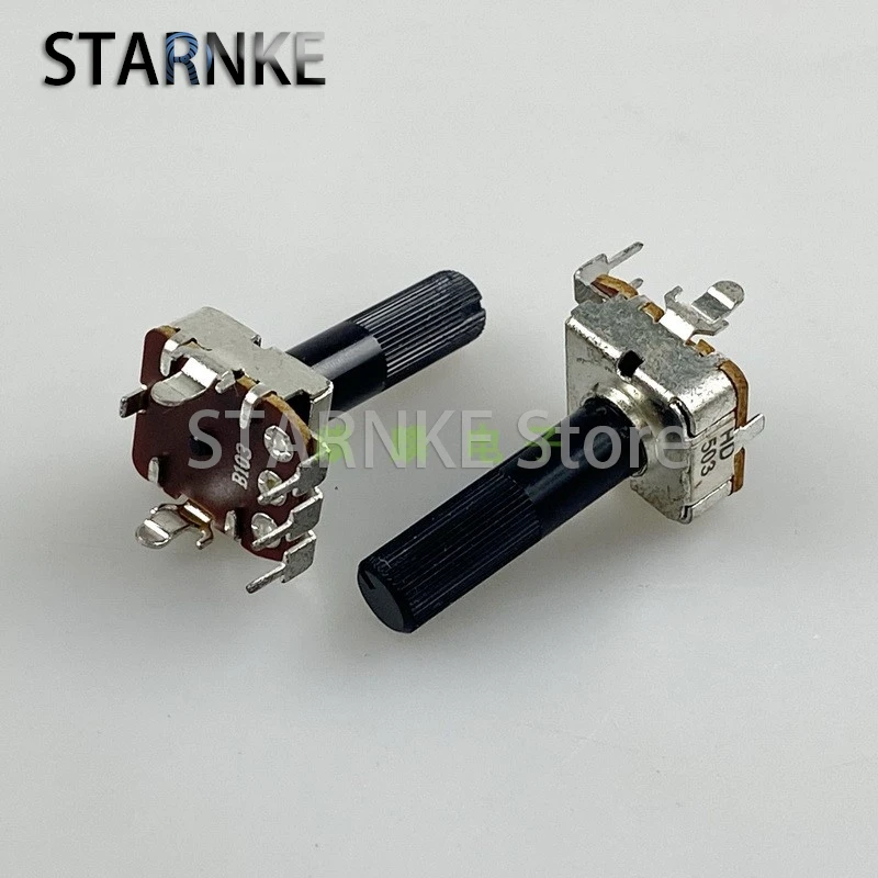 2PCS 12 Type 3-Pin Single Square Potentiometer B10K B50K Adjustable Resistor Temperature And Speed Adjustment Shaft Length 23MM