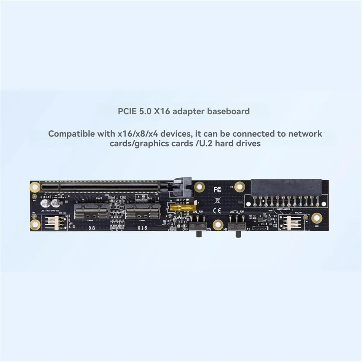 [VALUE PACK]2Port SlimSAS X16 Base Board Slimsas Graphics Card Expansion Dock PCIE4.0 X16 to Slimsas 8654 PC Adapter