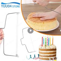 Double Line Cake Cut Slicer Stainless Steel Bread Divider Cake Baking Tools Adjustable Wire Cake Slicers Kitchen Accessories