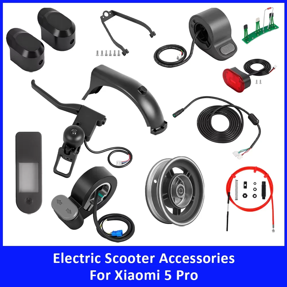 

Scooter Accessories for Xiaomi 5 Pro Rear Fender Taillight Bracket Brake Cable Hub Thumb Throttle Brake Lever Main Control Cable