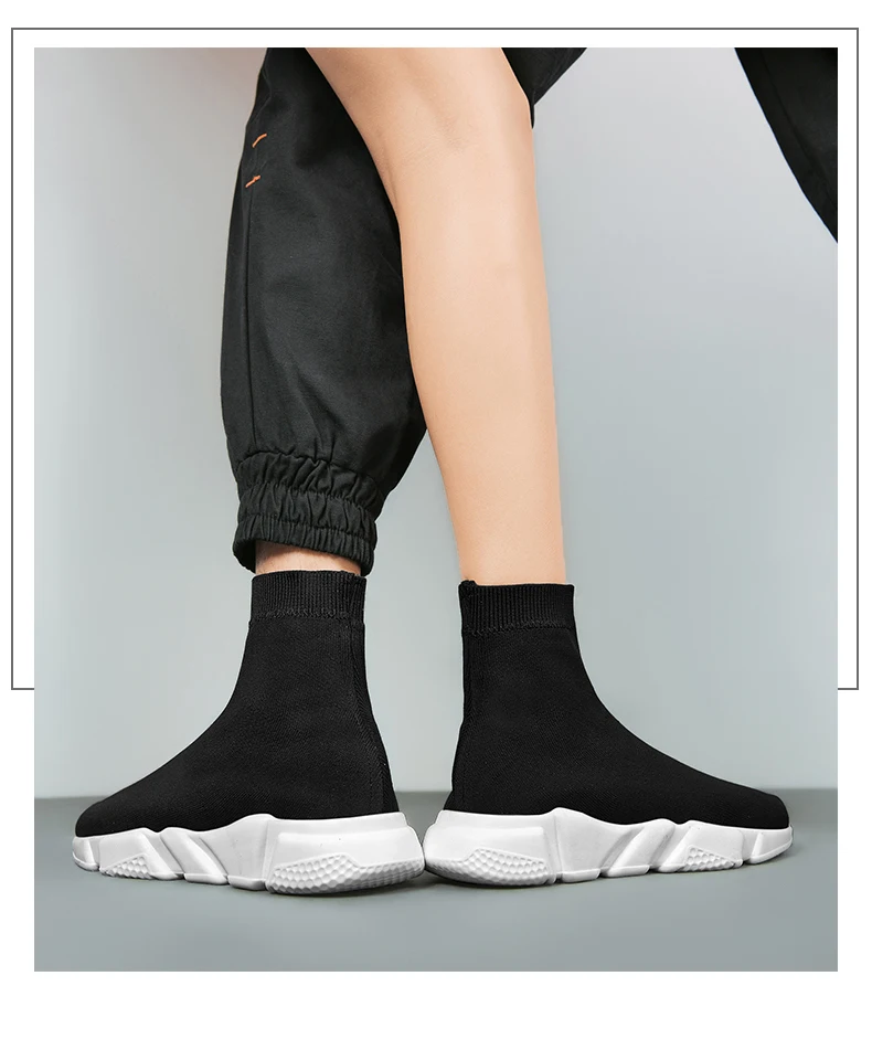 2025, schwarze High-Top-Sneaker für Herren und Damen, klassische Designer-Strick-Freizeit-Sneaker für Herren, modische, bequeme Slip-on-Sportschuhe für Damen – Detail 7