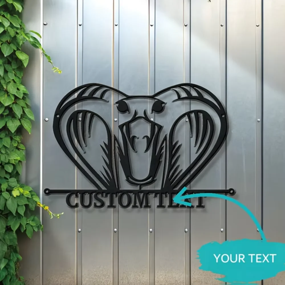 

Personalized Handcrafted Cobra Wall Sculpture Metal Sign Beautifies Home, Garden, Garage Unique Gift for Snake Lovers