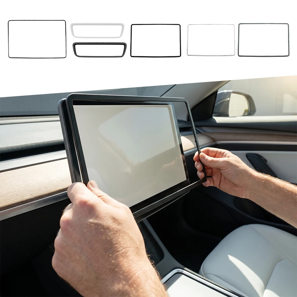Silicone Screen Bezel Protector For Tesla M Y/3 Model YL Model Y Juniper Model 3 Highland 360° Edge Protection Car Accessories