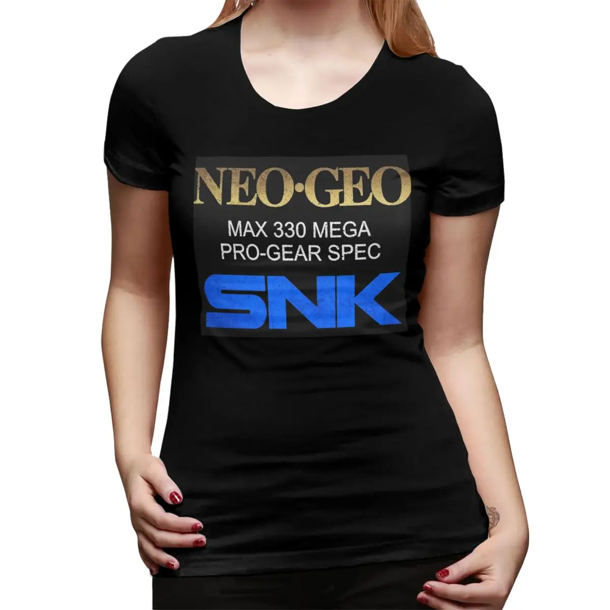 

Neo Geo Pro Gear Spec Gold Retro Design T-Shirt for Women Round Neck StreetwearT Shirts Women's Short Sleeve Summer Clothes Tops