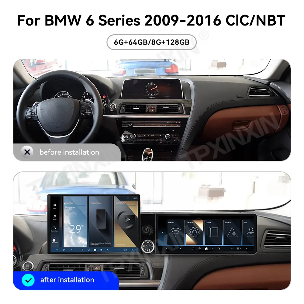Car Accessories Radio For BMW 6 Series CIC NBT 2009-2016 Android Auto GPS Navigation Multimedia Stereo Receiver Head Unit