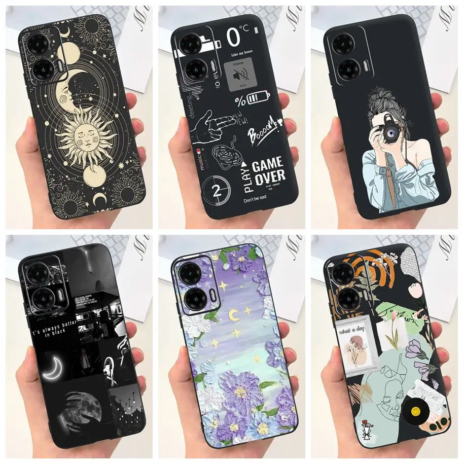 For Motorola Moto G35 5G Case G 35 Fashion Flower Bumper Soft Silicone Back Cover Phone Cases For MotoG35 2024 Shockproof Fundas