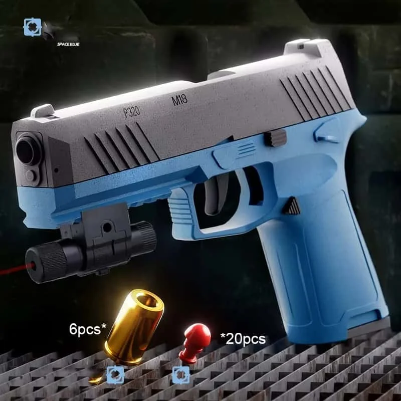 M92 ปืนพกเชลล์โยนยิงอย่างต่อเนื่อง Blowback Soft Bullet ปืนแขวนของขวัญวันเกิด