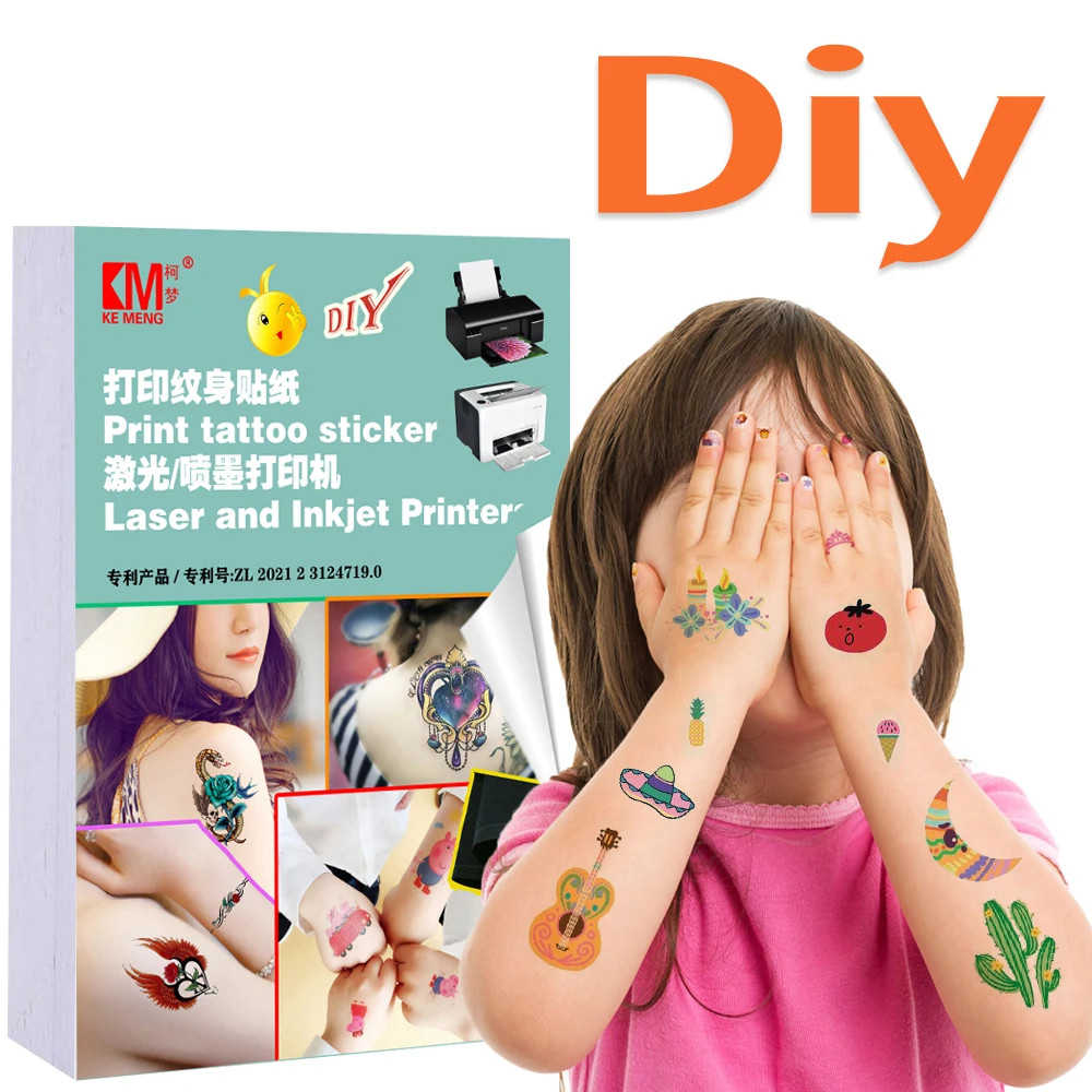 

A4 Size For Laser&Inkjet Printer Diy Blank Art Waterslide decal Paper Temporary Tattoo Transfer Paper Print