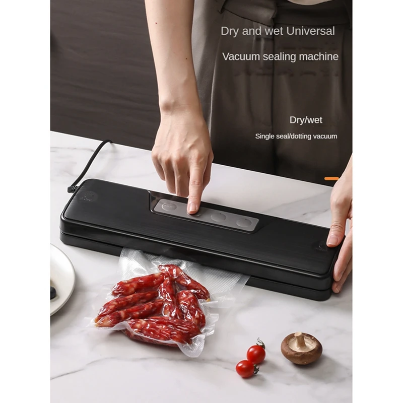 Mini Electric Vacuum Food Sealer Dry&Wet Vacuum Sealer Machine Professional Home Food Vacuum Sealer Packaging Durable UK Plug-A