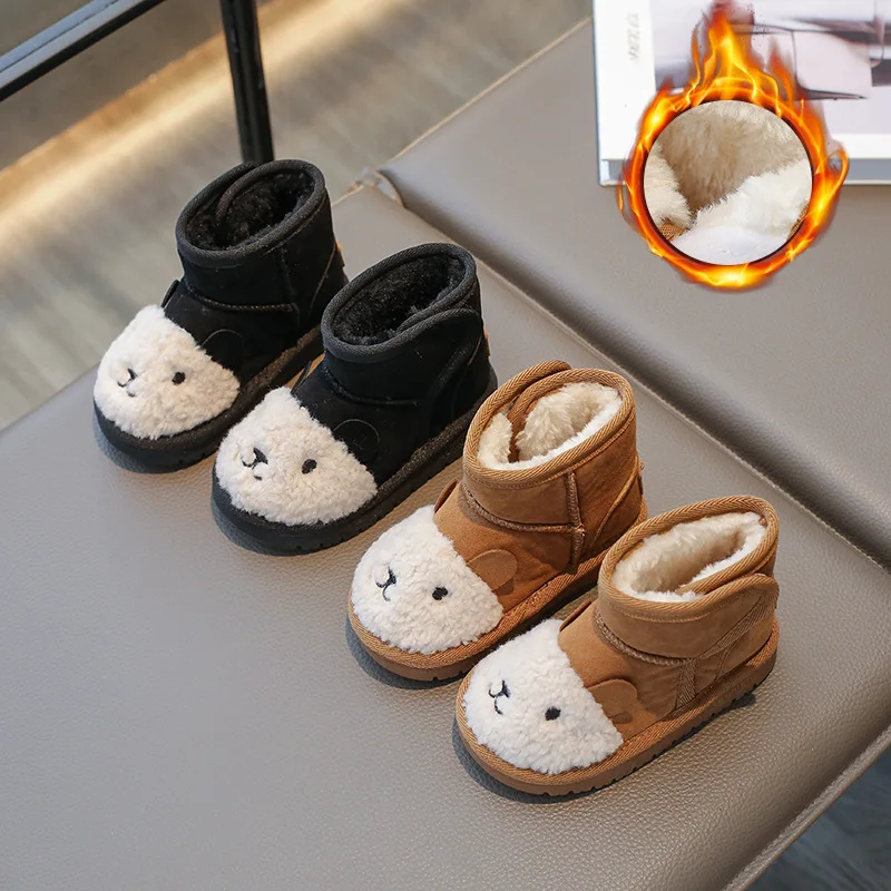 

Children Snow Boots Fashion Warm Thick Bottom Girls Cotton Boots Winter New Non-slip Boys Casual Shoes Baby Comfortable Bootties
