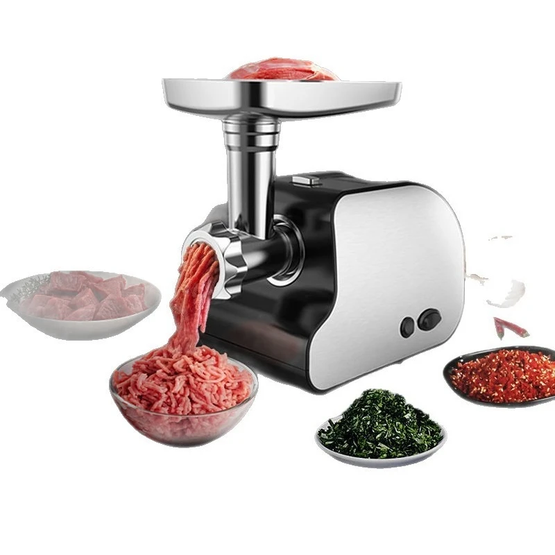 

Электрическая мясорубка для дома и коммерческого использования, высокомощная, из нержавеющей стали, многофункциональная, с функцией приготовления фарша, полностью автоматическая.