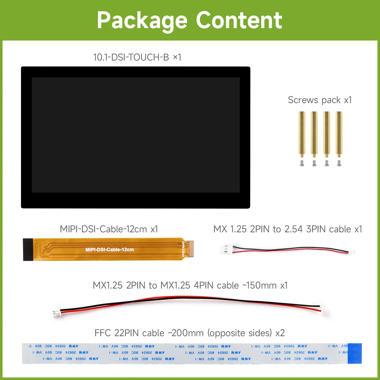 Raspberry Pi用10.1インチDSI静電容量式タッチディスプレイ、広色域、720×1280、IPS10点タッチ、強化ガラスパネル