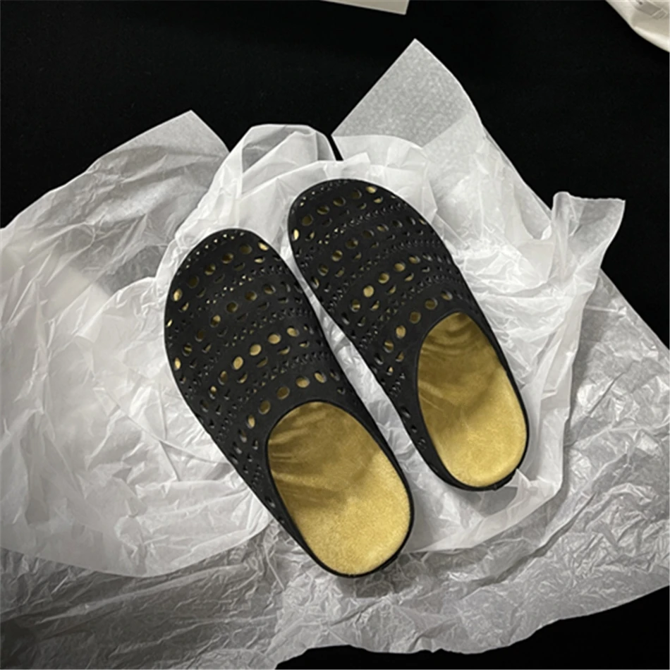 

TR Hollow Out Slippers For Women Master Quality Modern Slippers 2025 New Hot Sale Luxury Design Suede Shoes