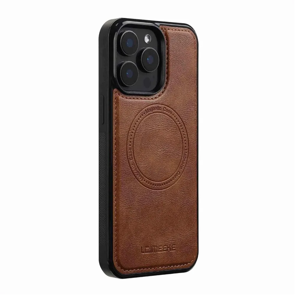 Magnetische Leder-Handyhülle für iPhone 18 17 17e Air 16e 16 15 13 12 11 Pro Max XS Plus Mini Stoßfeste Mag-Safe Weiche Rückseite – Detail 25