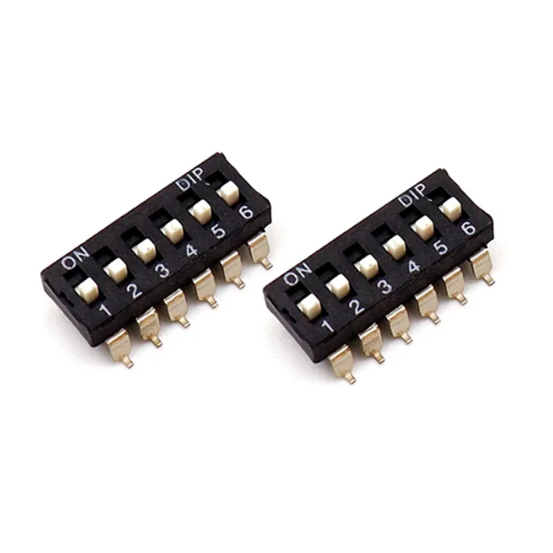 10pcs/lot 2.54 Patch DIP Switch Gold Plated Pin KM-01/2/3/4/5/6/8P/10P 2.54MM SMD